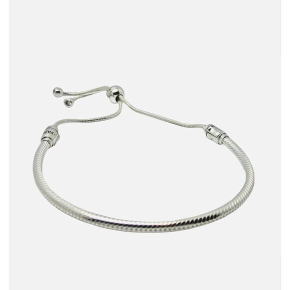 PANDORA Moments Snake Chain Slider Bracelet - Sterling Charm Bracelet for Women - Picture 9 of 11